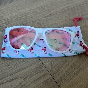 Goodr Sunglasses - white with pink lenses